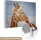 MuchoWow® Glasschilderij 120x80 cm - Schilderij acrylglas - Giraffe - Natuur - Dieren - Foto op glas - Schilderijen