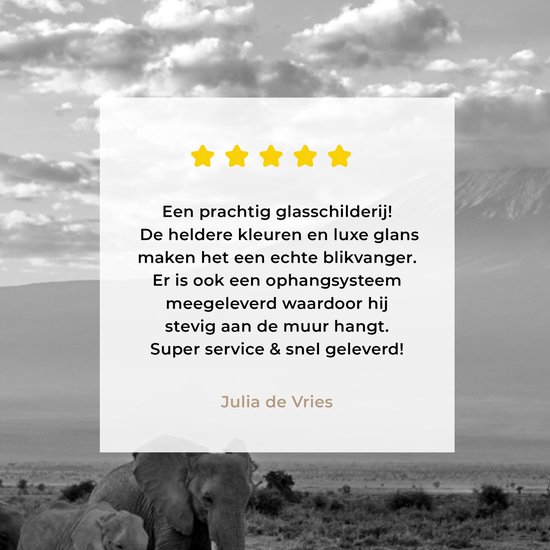 MuchoWow® Glasschilderij 120x80 cm - Schilderij acrylglas - Trekkende olifanten - zwart wit - Foto op glas - Schilderijen