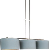 QAZQA combi delux - Moderne Hanglamp voor boven de eettafel | in eetkamer - 3 lichts - L 1180 mm - Blauw -  Woonkamer