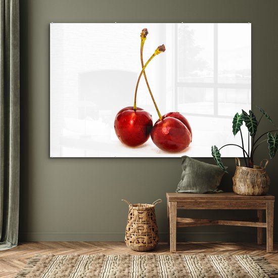 Peinture sur verre - Cerise - Wit - Rouge - 180x120 cm - Peintures Plexiglas