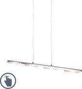 QAZQA vitro - Moderne LED Dimbare Hanglamp met Dimmer - 4 lichts - L 870 mm - Staal -  Woonkamer | Slaapkamer | Keuken
