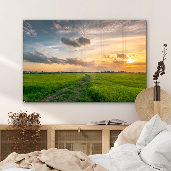 Peinture sur Verre - Prairie en Thaïlande - 120x80 cm - Peintures sur Verre Peintures - Photo sur Glas