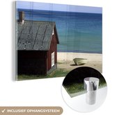 MuchoWow® Glasschilderij 90x60 cm - Schilderij glas - Uitzicht op de Oostzee vanuit het Nationaal park Stenshuvud in Zweden - Foto op acrylglas - Schilderijen
