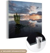 MuchoWow® Glasschilderij 50x50 cm - Schilderij acrylglas - Zee - Waddeneilanden - Lucht - Foto op glas - Schilderijen