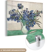 MuchoWow® Peinture sur verre 160x120 cm - Peinture sur verre acrylique - Nature morte d'iris - Vincent van Gogh - Photo sur verre - Peintures