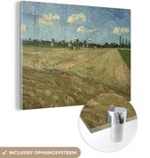 MuchoWow® Peinture sur verre 160x120 cm - Peinture sur verre acrylique - Champs labourés - Vincent van Gogh - Photo sur verre - Peintures