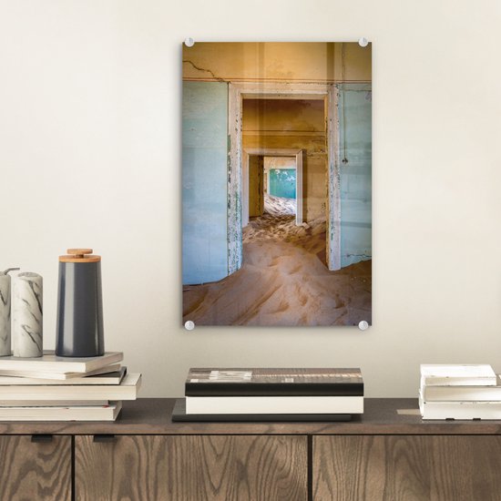 Peinture sur Verre - Une Maison Abandonnée Prise par le Sable dans le Kolmanskop - 20x30 cm - Peintures sur Verre Peintures - Photo sur Glas