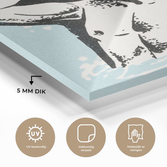 MuchoWow® Peinture sur verre 60x80 cm - Peinture sur verre acrylique - Une illustration d'un joueur de water-polo - Photo sur verre - Peintures