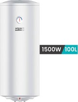 Aquamarin - Boiler - Elektrische boiler - Boiler 100 liter - Waterboiler - Waterverwarmer - Met ingebouwde thermometer - Antikalk - 1500W - 27,8 kg - Wit - H 111 cm x B 41 cm
