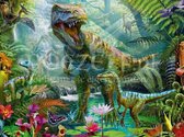 Diamond Painting Dinosaurus wereld 45x60cm. (Volledige bedekking - Ronde steentjes) diamondpainting inclusief tools