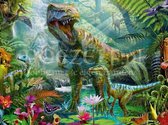Diamond Painting Dinosaurus wereld 45x60cm. (Volledige bedekking - Vierkante steentjes) diamondpainting inclusief tools