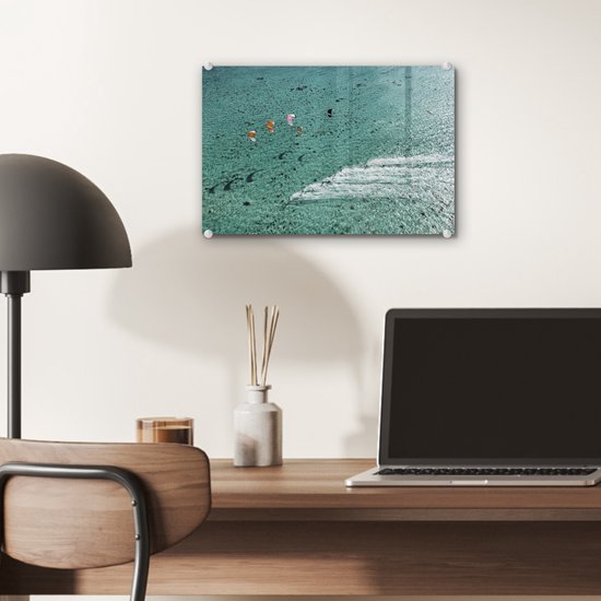 Peinture sur Verre - Gens Kitesurf sur l'Océan - 30x20 cm - Peintures sur Verre Peintures - Photo sur Glas