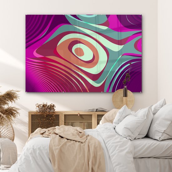 MuchoWow® Peinture sur Verre - Fond Abstrait - 180x120 cm - Peintures sur Verre Acrylique - Photo sur Glas