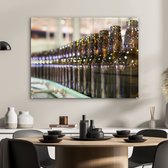 Peinture sur verre - Bouteilles de bière dans une rangée - 80x60 cm - Peintures sur verre acrylique - Photo sur Glas