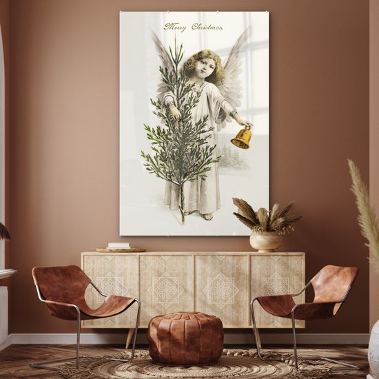Peinture sur Verre - Art - Ange de Noël - Cloche de Noël - 100x150 cm - Peintures sur Verre Peintures - Photo sur Glas
