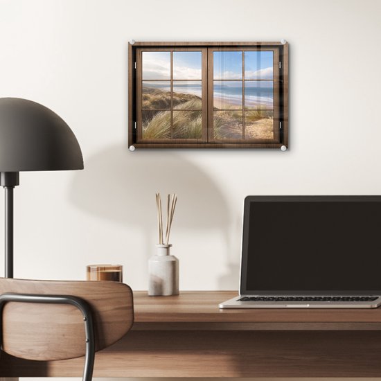 Peinture sur Verre - Transparent - Plage - Bois - 30x20 cm - Peintures sur Verre Peintures - Photo sur Glas