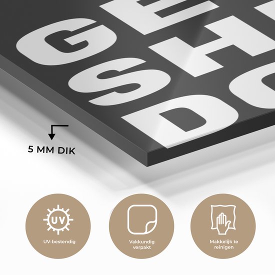 MuchoWow® Peinture sur Verre - Get shit done - Proverbes - Citations - 60x90 cm - Peintures sur Verre Acrylique - Photo sur Glas