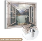 MuchoWow® Peinture sur verre 150x100 cm - Peinture sur verre acrylique - Transparent - Water - Berg - Photo sur verre - Peintures