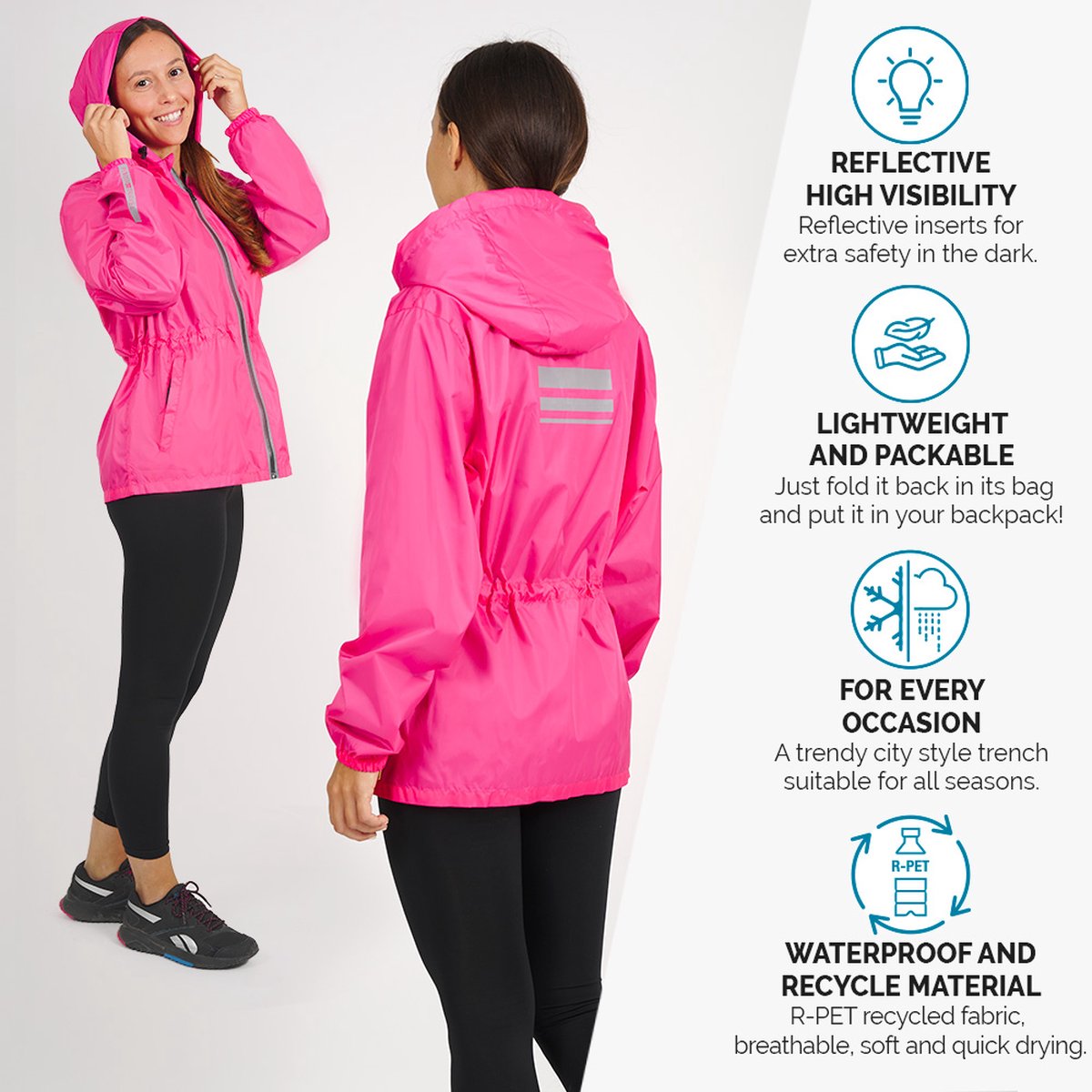 regenjas Windbreaker van Perletti Roze