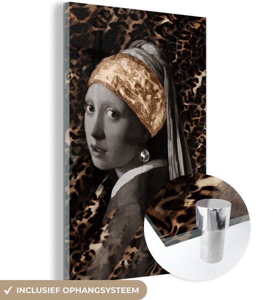 Plexiglas schilderijen - Het meisje met de parel - Johannes Vermeer - Goud