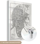 MuchoWow® Peinture sur verre 120x160 cm - Peinture sur verre - Illustration d'un plan de la ville historique de Cracovie polonaise - Photo sur verre acrylique - Peintures - Carte