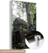 MuchoWow® Glasschilderij 20x30 cm - Schilderij acrylglas - Verlaten tempel in Cambodja - Foto op glas - Schilderijen