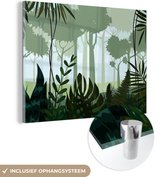 MuchoWow® Peinture sur verre 160x120 cm - Peinture sur verre acrylique - Jungle - Plantes - Tropical - Garçon - Fille - Enfants - Photo sur verre - Peintures