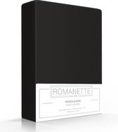 Romanette Hoeslaken Katoen Zwart 140 x 200 cm