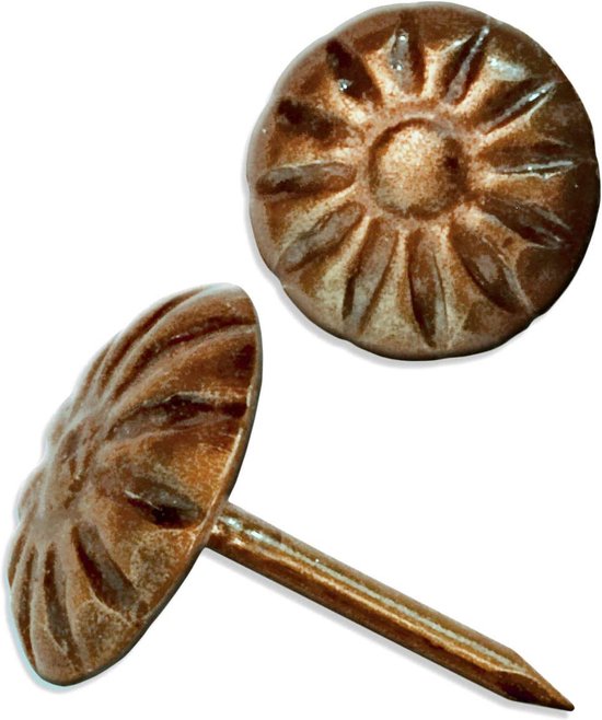 INCREWAY 200 stuks 7/16 inch ronde decoratieve nagelspijkers met doos, set voor meubelnagels voor gestoffeerde meubels, kurkbord of doe-het- zelfprojecten, zwart