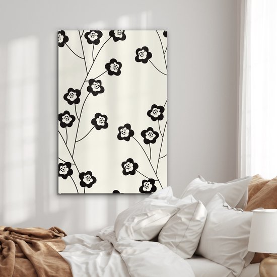 ® Glasschilderij 80x120 cm - Schilderij acrylglas - Natuur - Patronen - Boterbloem - Foto op glas - Muurdecoratie woonkamer - Wanddecoratie slaapkamer - Schilderijen