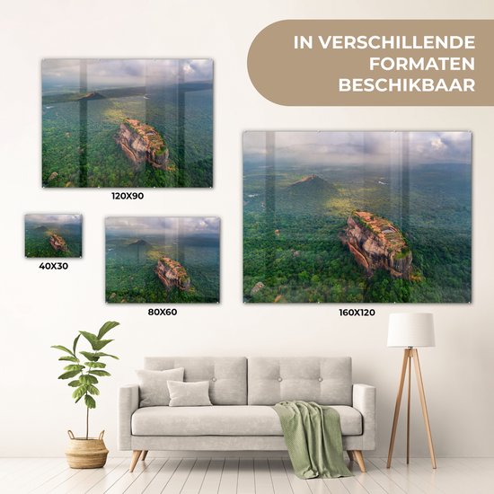 Peinture sur Verre - Vue sur le Rocher de Sigiriya au Sri Lanka - 40x30 cm - Peintures sur Verre Peintures - Photo sur Glas