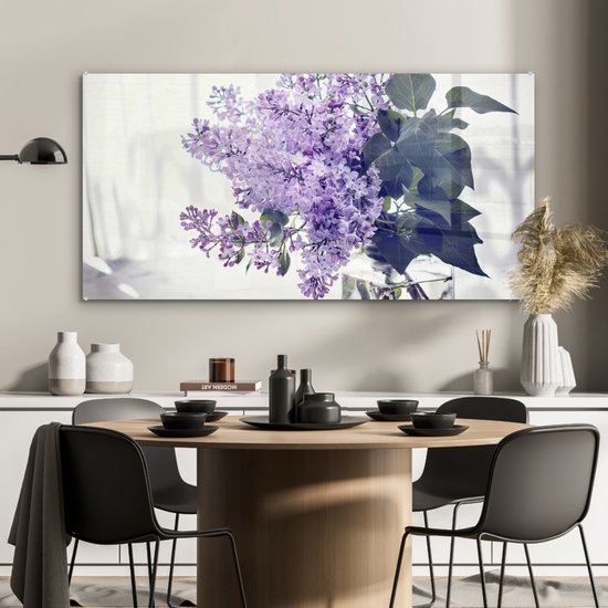 Peinture sur Verre - Lilas dans un Vase - 120x60 cm - Peintures sur Verre Peintures - Photo sur Glas