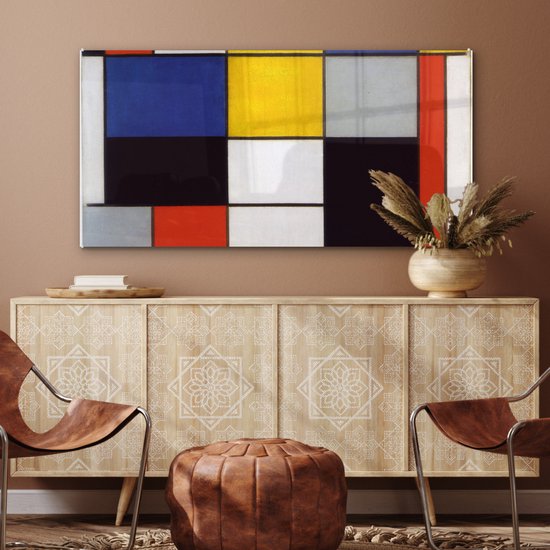 Peinture sur Verre - Composition A - Piet Mondrian - 120x60 cm - Peintures sur Verre Peintures - Photo sur Glas