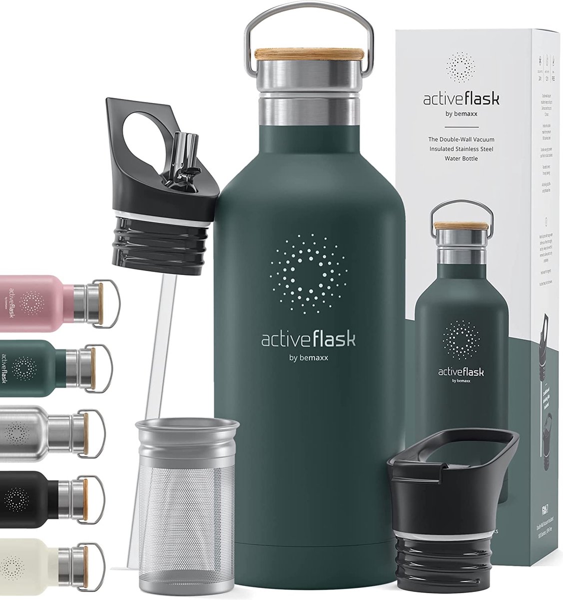 Wessper Gourde Filtrante, Bouteille d'eau en Acier Inoxydable avec Filtre Actitex Disc, 700 ml, Filtre a Eau à Charbon, Réduit le Chlore, BPA FREE -Bleu