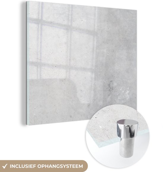 MuchoWow® Peinture sur Verre - Vieilli - Béton - Structures - Vintage - Industriel - Grijs - 20x20 cm - Peintures sur Verre Peintures - Photo sur Glas