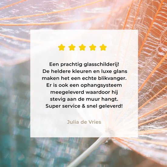 MuchoWow® Peinture sur verre 90x90 cm - Peinture sur verre - Bloem - Pissenlit - Plante - Photo sur verre acrylique - Peintures