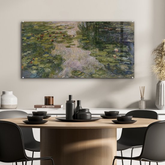 Peinture sur Verre - Nymphéas - Peinture de Claude Monet - 80x40 cm - Peintures sur Verre Peintures - Photo sur Glas