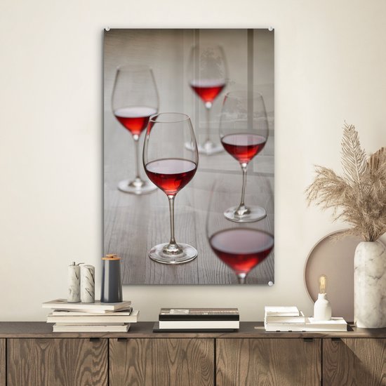 Cinq beaux verres de vin rouge en plexiglas 40x60 cm - Tirage photo sur  Glas... | bol.com