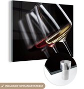 MuchoWow® Glasschilderij 40x30 cm - Schilderij acrylglas - Wijnglas - Wijn - Alcohol - Foto op glas - Schilderijen
