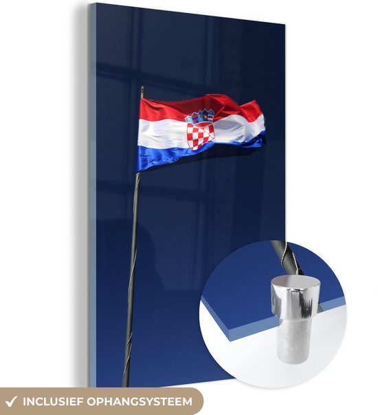 Le drapeau national croate en plexiglas 20x30 cm - petit - Tirage photo sur Glas (décoration murale en plexiglas)