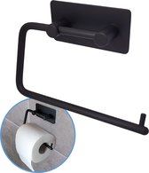 Sanics WC Rolhouder Zonder Boren - Toiletrolhouder Zelfklevend - WC Papier Houder Hangend - Closetrolhouder Zwart RVS