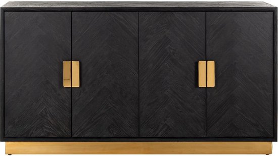 Richmond Interiors Dressoir Blackbone Gold 4 deuren Black Rustic 
