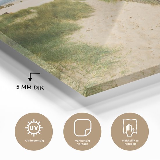 Peinture sur verre - Plage - Mer - Dune - België - 120x80 cm - Peintures Plexiglas