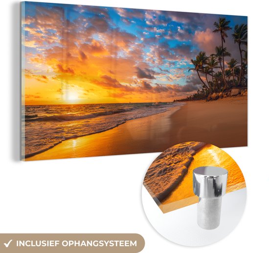 Peinture sur Verre - Tropical - Plage - Soleil - 160x80 cm - Peintures sur Verre Peintures - Photo sur Glas