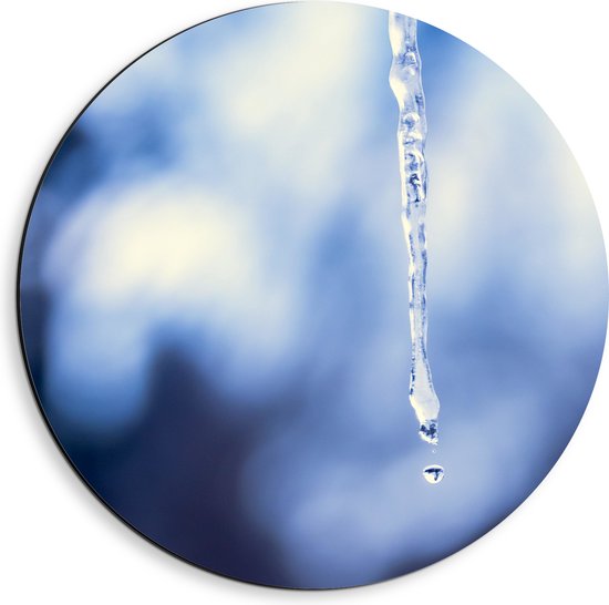 Dibond Muurcirkel - Bevroren Waterdruppel - 40x40 cm Foto op Aluminium Muurcirkel (met ophangsysteem)