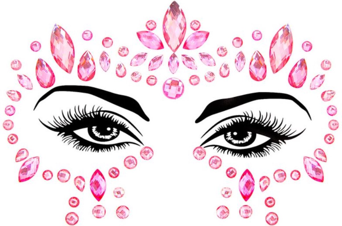 Face jewels - glitters gezicht - body jewels - face tattoo - festival - glitter - Boho - Roze