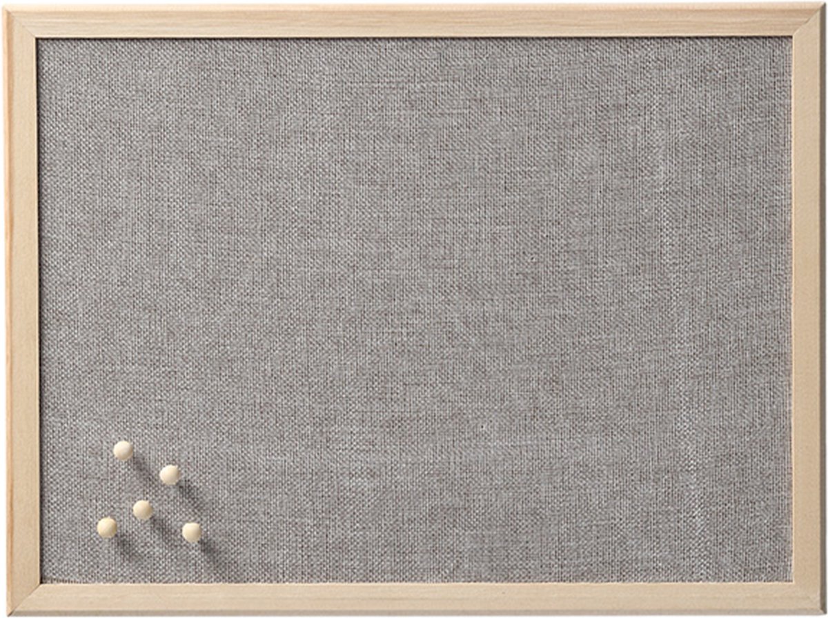 Zeller prikbord - textiel - lichtgrijs - 30 x 40 cm - incl. punaises