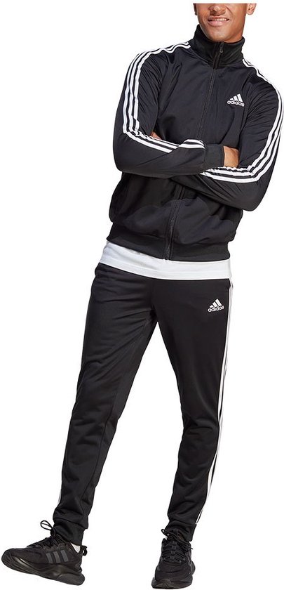 adidas Sportswear Basic 3-Stripes Tricot Trainingspak - Heren - Zwart - L  Kort | bol.com
