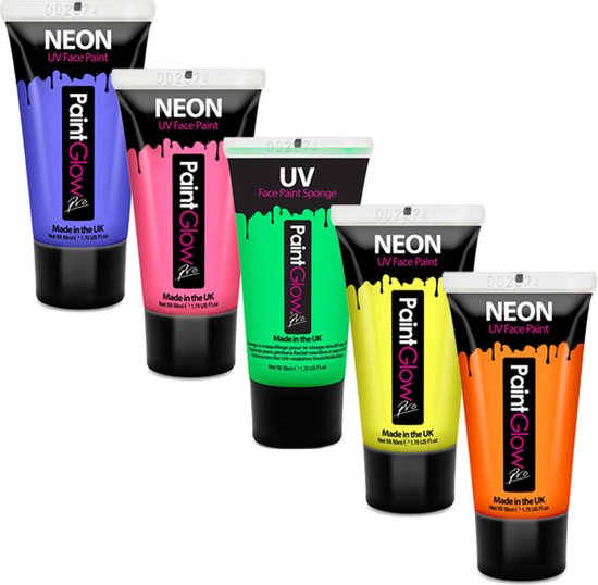 UV Face & Body Paint 50 ml set 5 stuks | bol