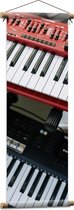 Textielposter - Rood en Zwart Keyboard - 30x90 cm Foto op Textiel